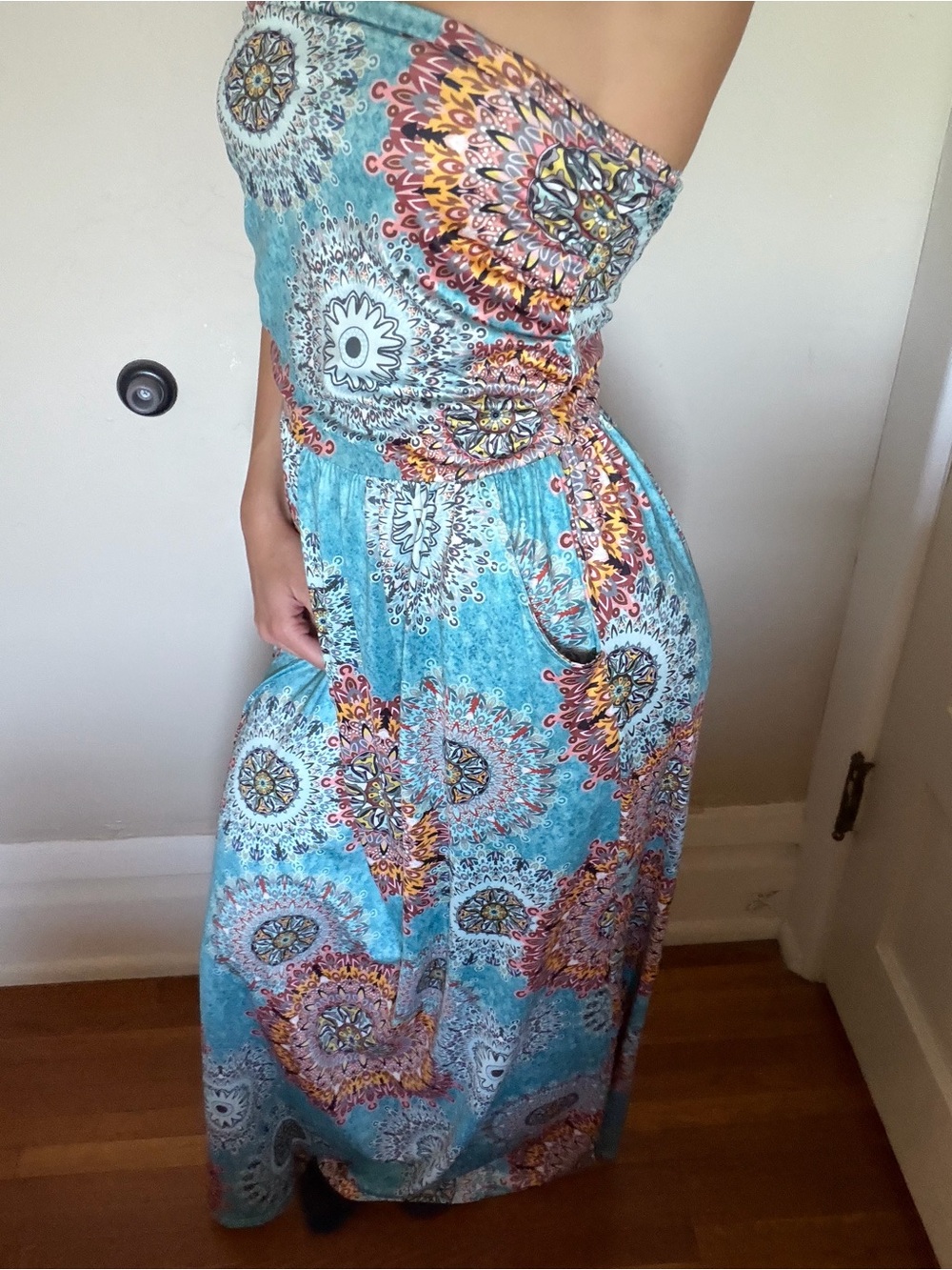 GloryStar teal patterned dress size medium